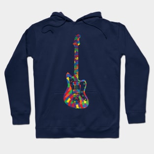 Offset Body Style Electric Guitar Colorful Texture Hoodie